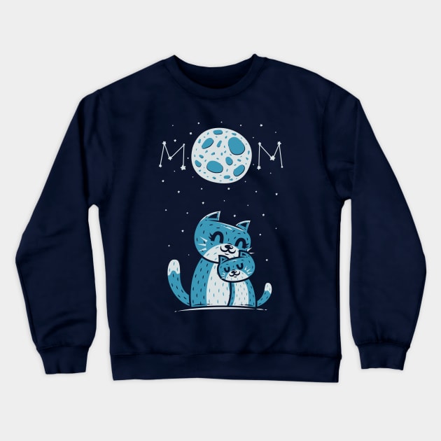 The Moon And The Mom Cat II Crewneck Sweatshirt by krisren28